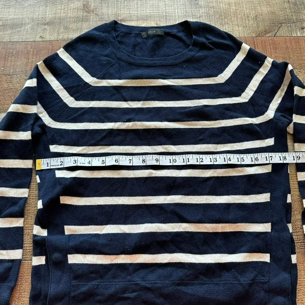 J. crew blue and white striped sweater men's small